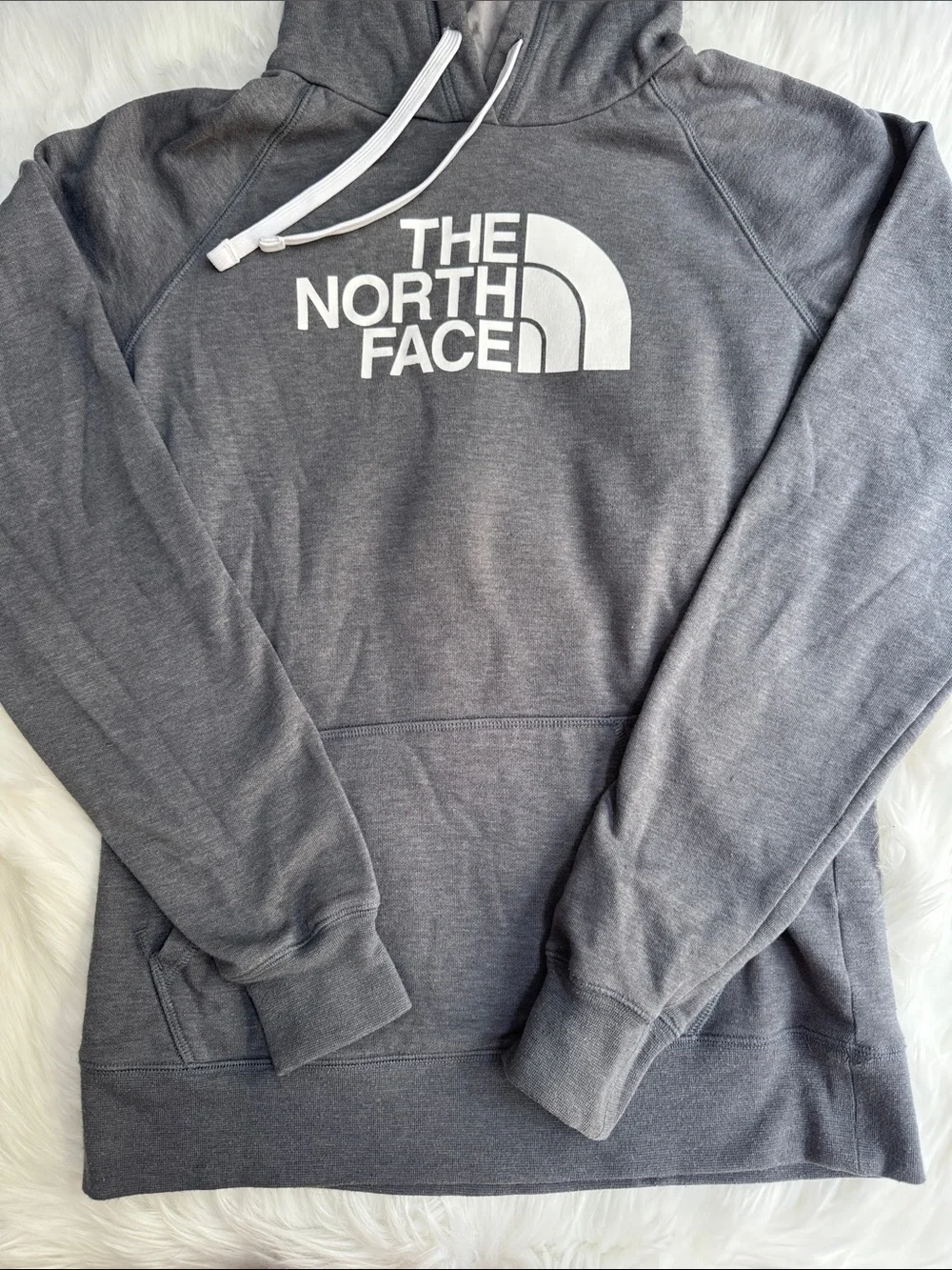 The North Face Women’s Charcoal Gray Hoodie with White Logo - Picture 1 of 2